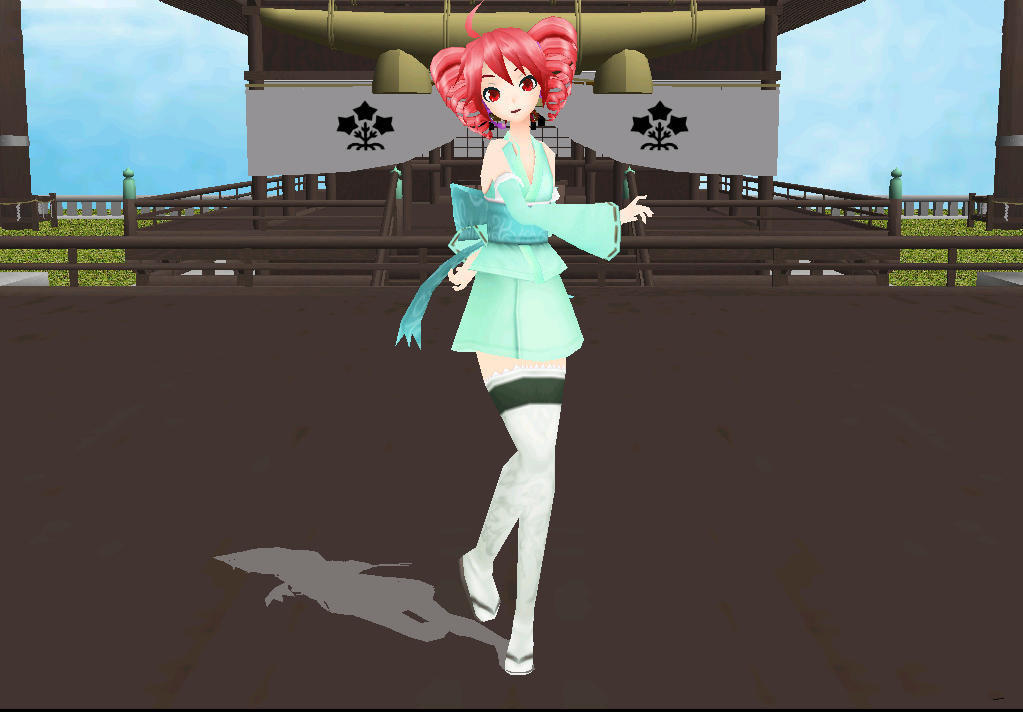 MMD PD Green Kimono Teto DL by uta3110 on DeviantArt