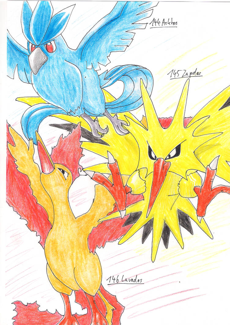 Arktos Zapdos Lavados Welches Ist Das Stärkste Arktos, Lavados, Zapdos by woozleweazle on DeviantArt