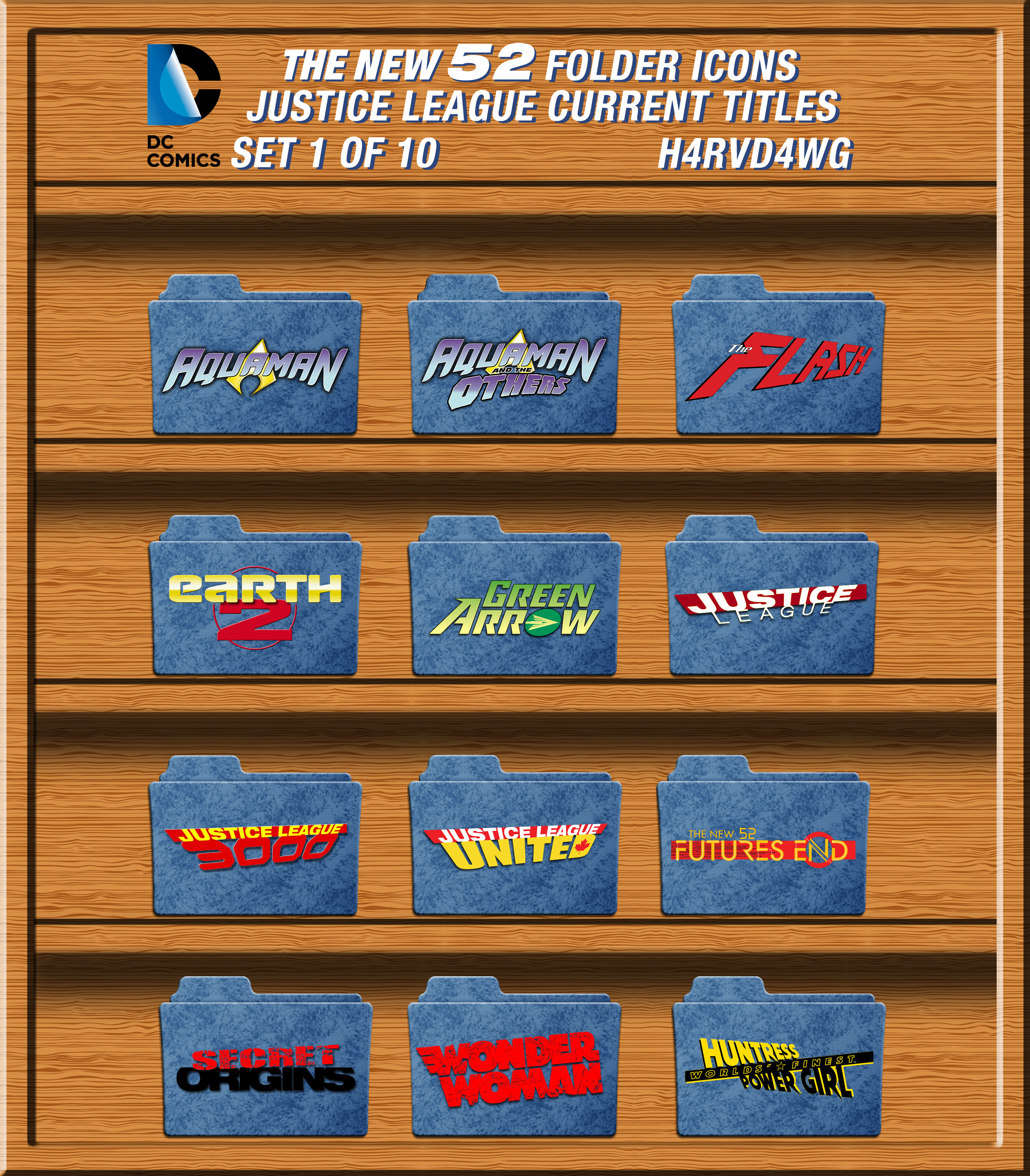 DC New 52 Folder Icon Set 1 H4rvD4wg by H4rvDawg on DeviantArt