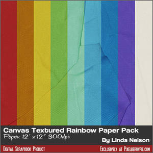 Canvas Textured Rainbow Colored Paper