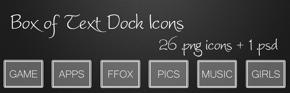 Box of Text Dock Icons