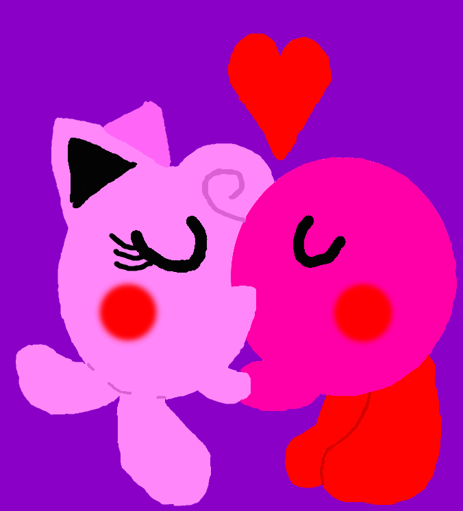 Kirby and Jigglypuff's First Kiss by Maxtreme379 on DeviantArt