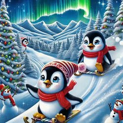 Penguin Slide Adventure Video - With Music