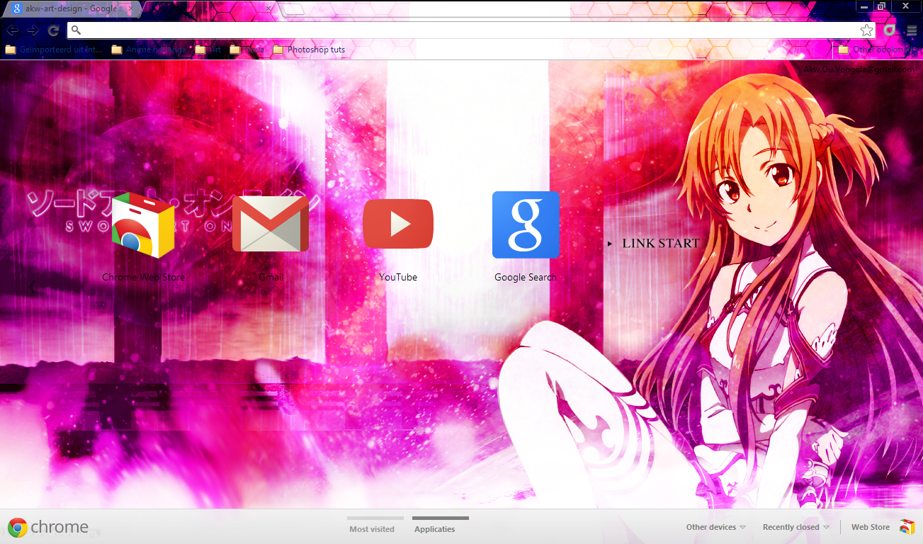 Google Chrome Sword Art Online Asuna By Akw Art Design On Deviantart