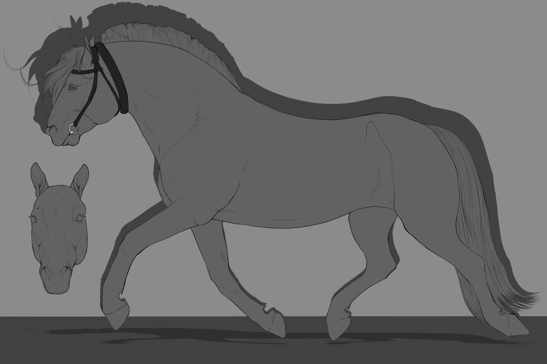 Freir warmblood lineart - Commission by EddieLover on DeviantArt