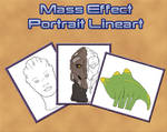 Mass Effect Species Portrait Lineart (Update 2) by YunikoYokai