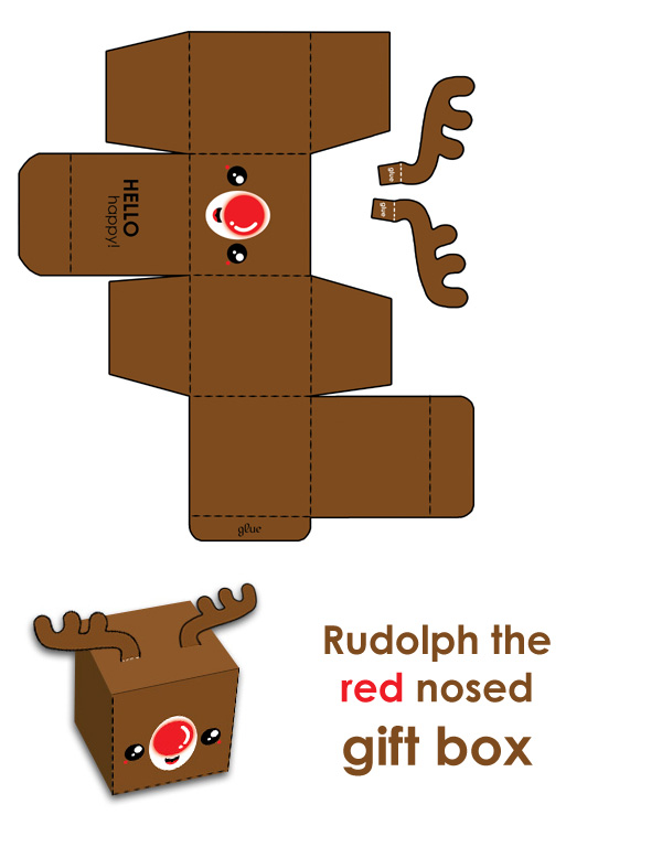 Merry Xmas Rudolph Gift Box