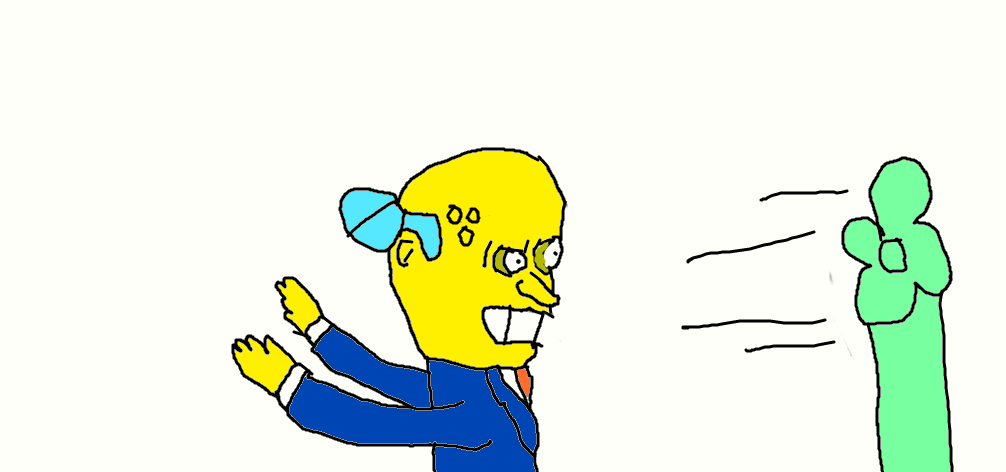 Mr. Burns Being Blown by Fan