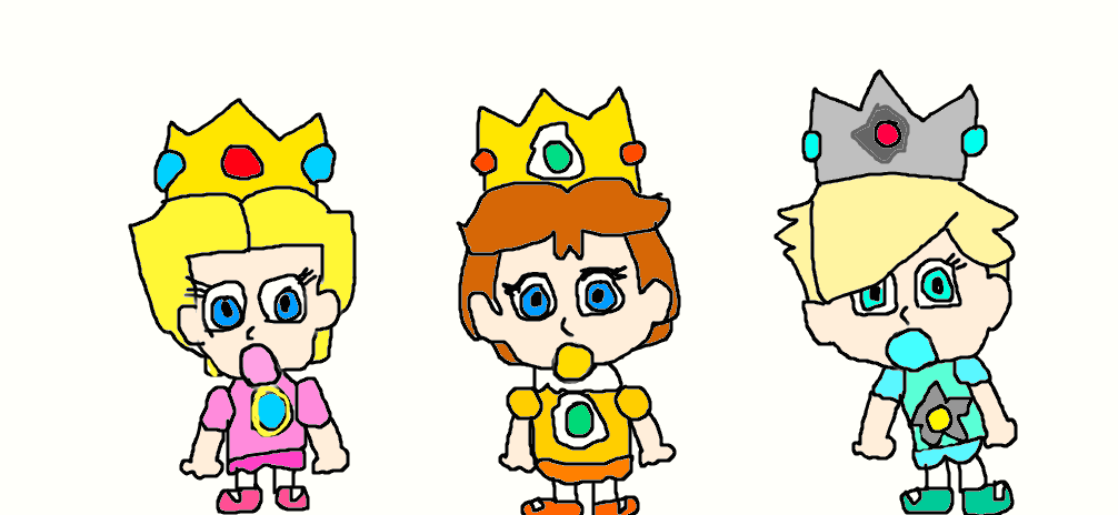 Baby Peach Daisy And Rosalina By Simpsonsfanatic33 On Deviantart