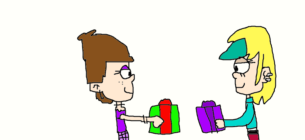 Luna and Sam exchanging gifts by Simpsonsfanatic33 on DeviantArt