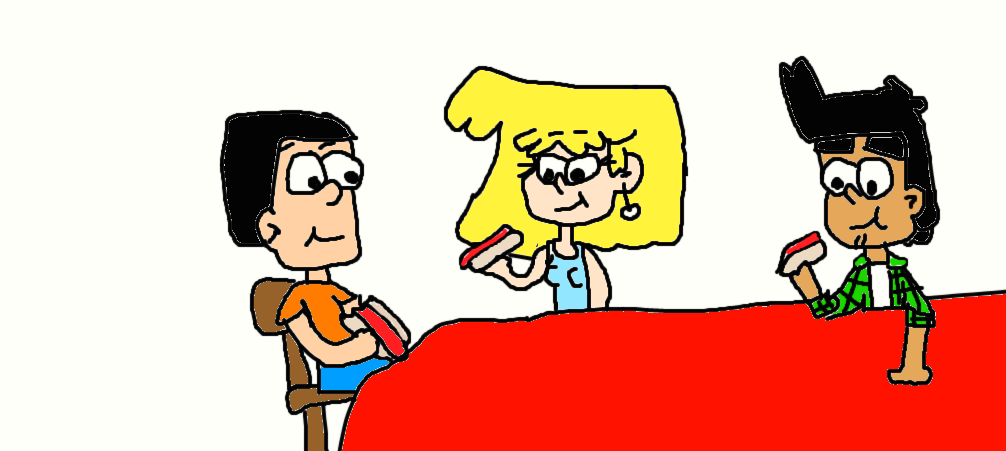 Simon, Lori and Bobby eat hot dogs by Simpsonsfanatic33 on DeviantArt
