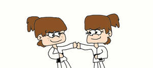 Lynn and Lucia martial arts training