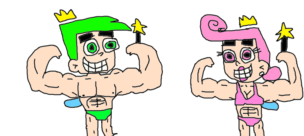 Cosmo and Wanda Bodybuilders by Simpsonsfanatic33 on DeviantArt