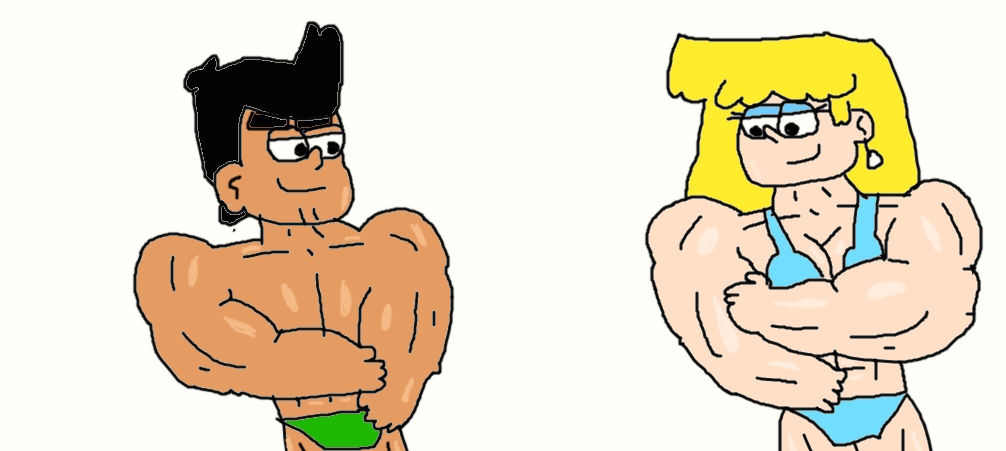 Bodybuilders Lori and Bobby oiling up by Simpsonsfanatic33 on DeviantArt