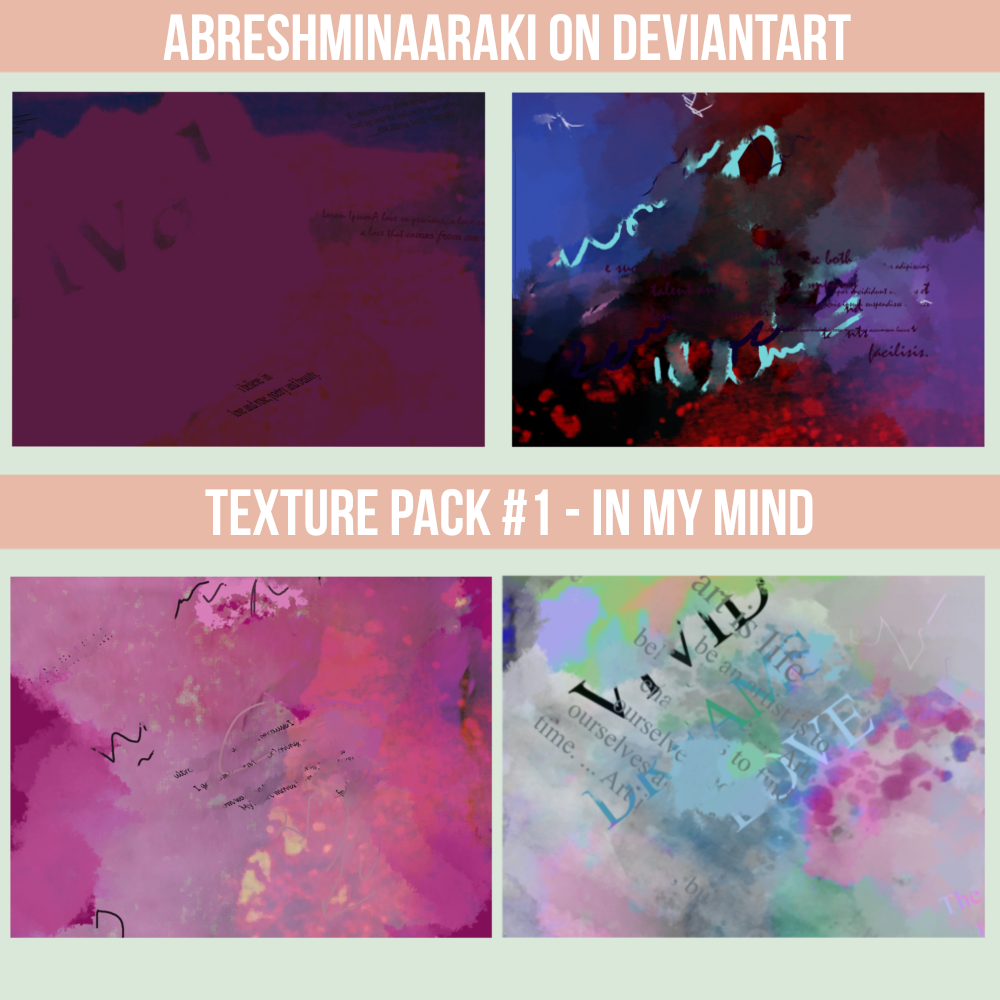 Texture Pack #1 - In My Mind by abreshminaaraki on DeviantArt