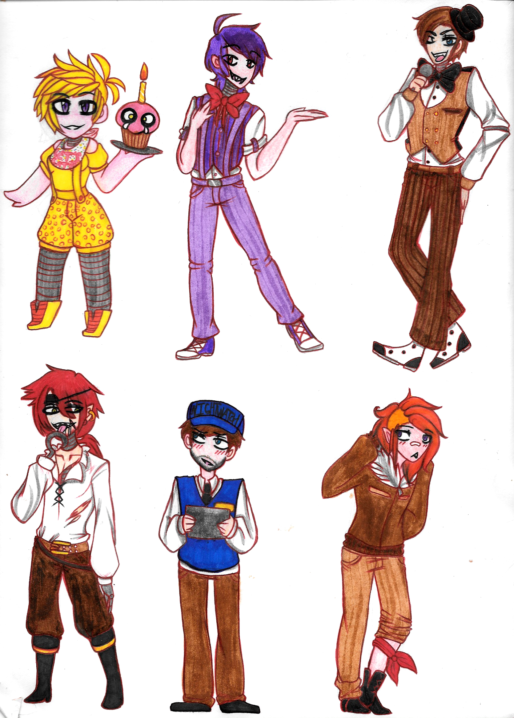 FNAF Crew by HellishGayliath on DeviantArt