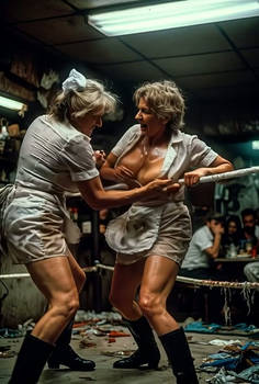 Fight night at Cathy's cafe