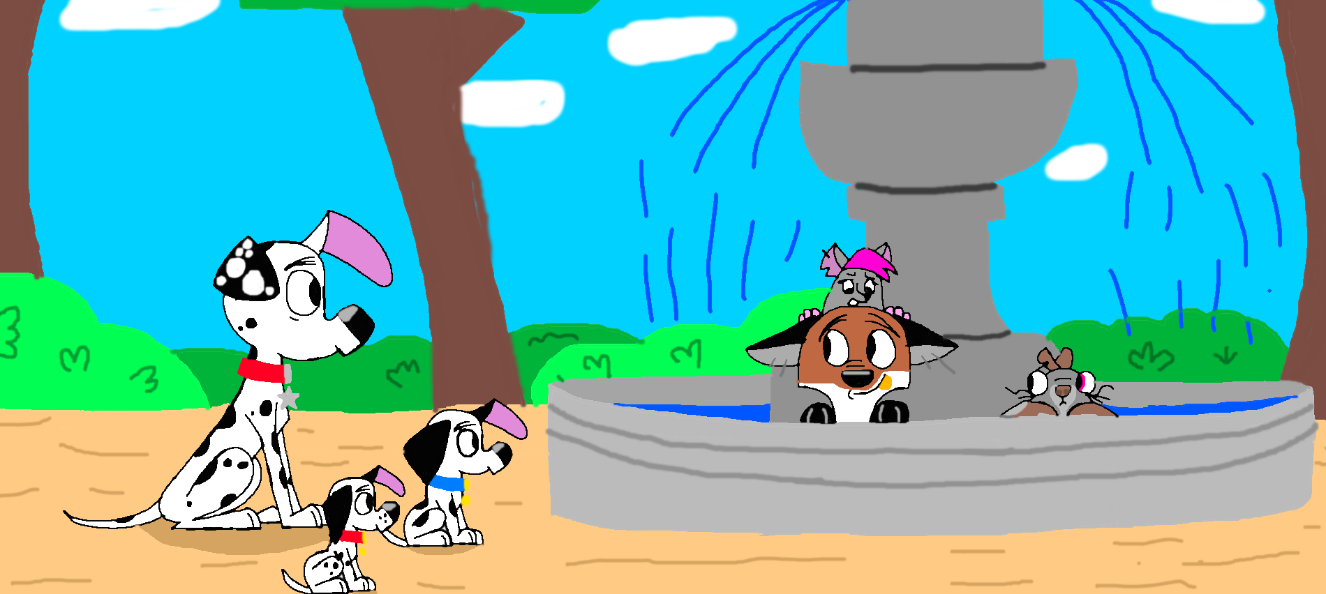 Crew in a fountain by LewisDearly2022 on DeviantArt