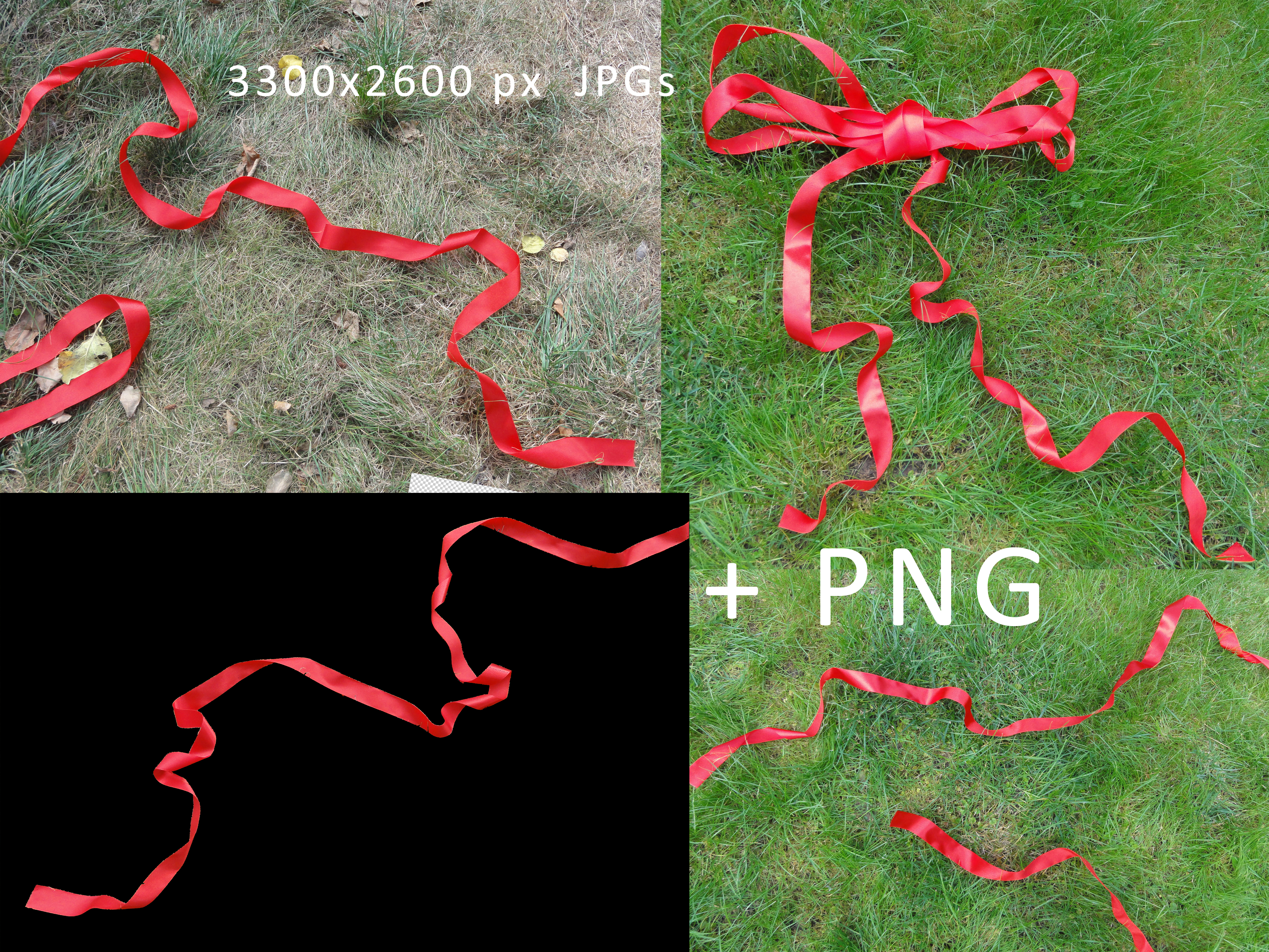 Red ribbons PNG + JPG
