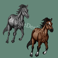 Pixel Horse Grayscale by EquideDesigns