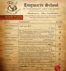 Ron Weasley's Report Card