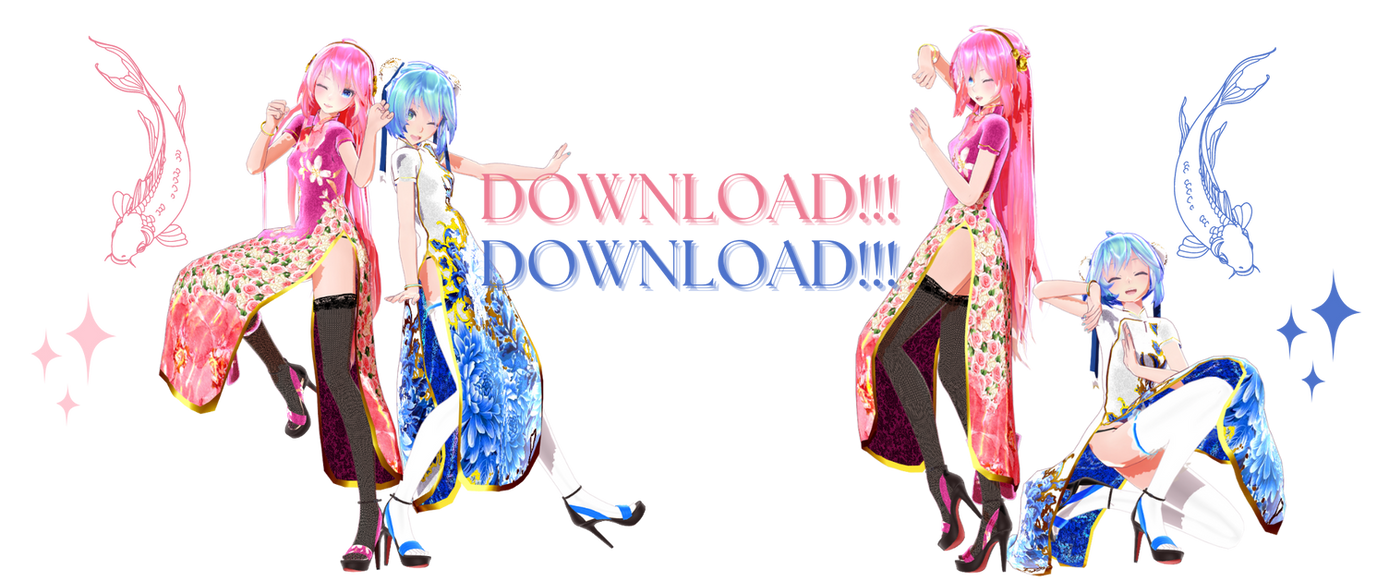 [MMD] Tda China Dress Miku and Luka DOWNLOAD !!! by TheCrystalGeodee on ...