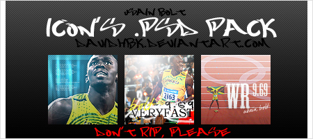 Usain Bolt icon's .psd pack