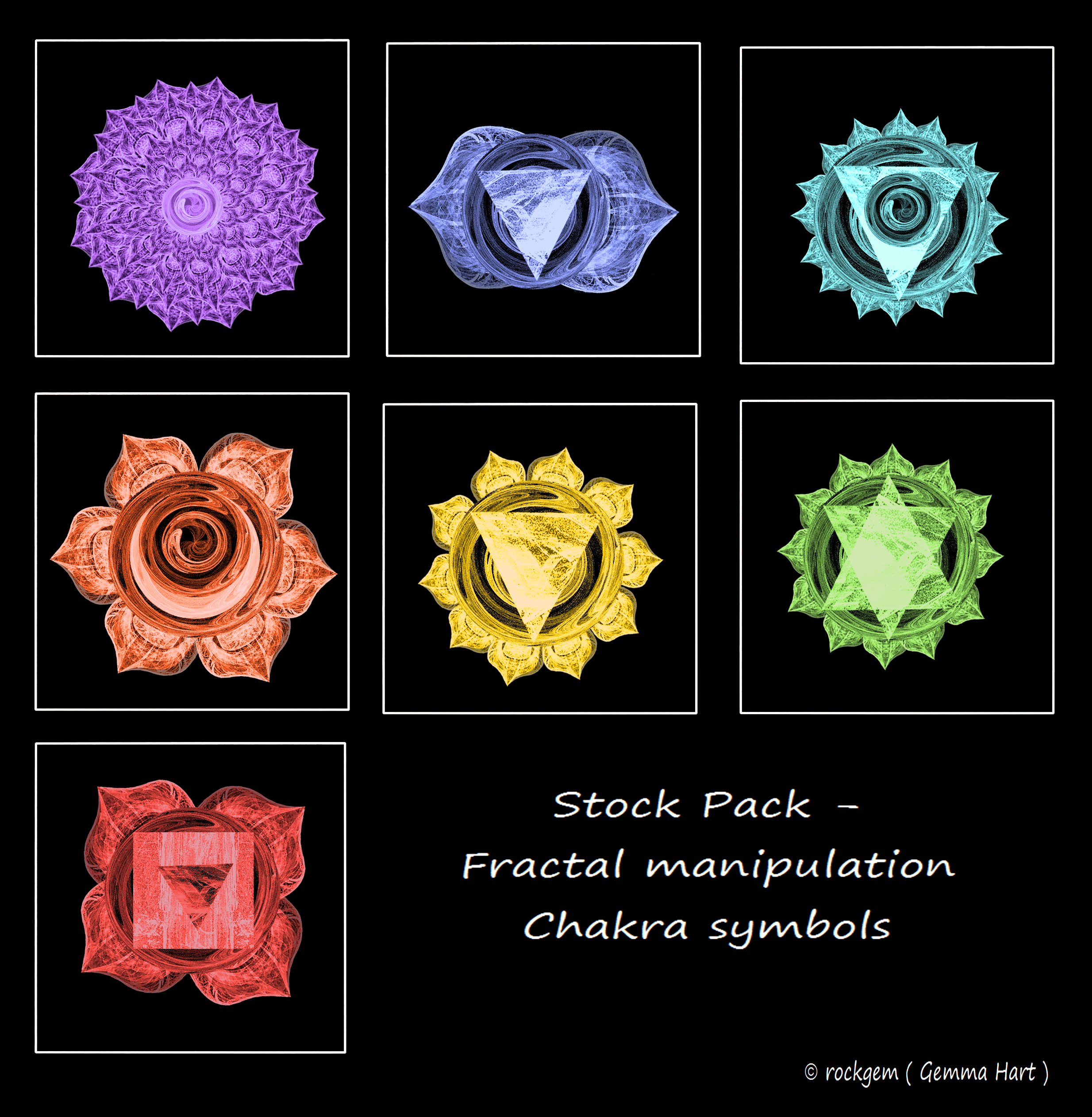 Fractal Stock - Chakra Symbols