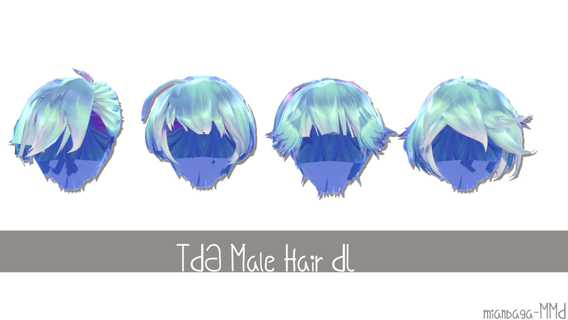Dark Blue Hair Male DL MMD Model - wide 5