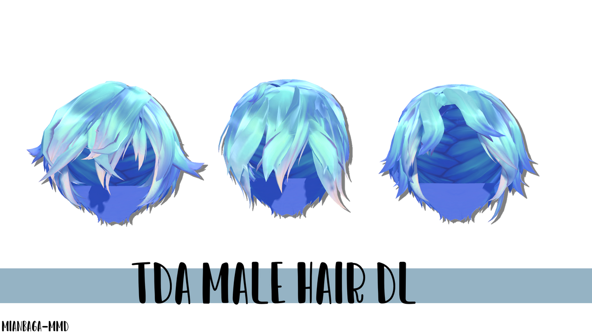 Dark Blue Hair Male DL MMD - wide 5