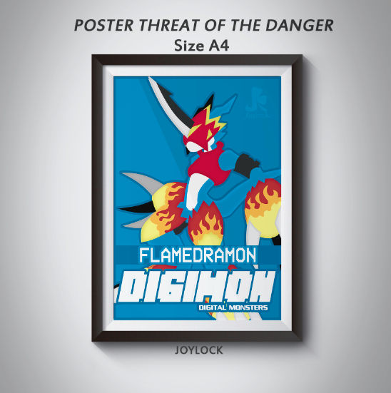 FREE POSTER MINIMALIST DIGIMON FLAMEDRAMON by JoylockDesigner on DeviantArt
