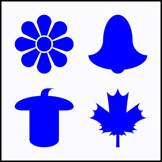 Vector Swiss-German Inspired Card Suit Symbols