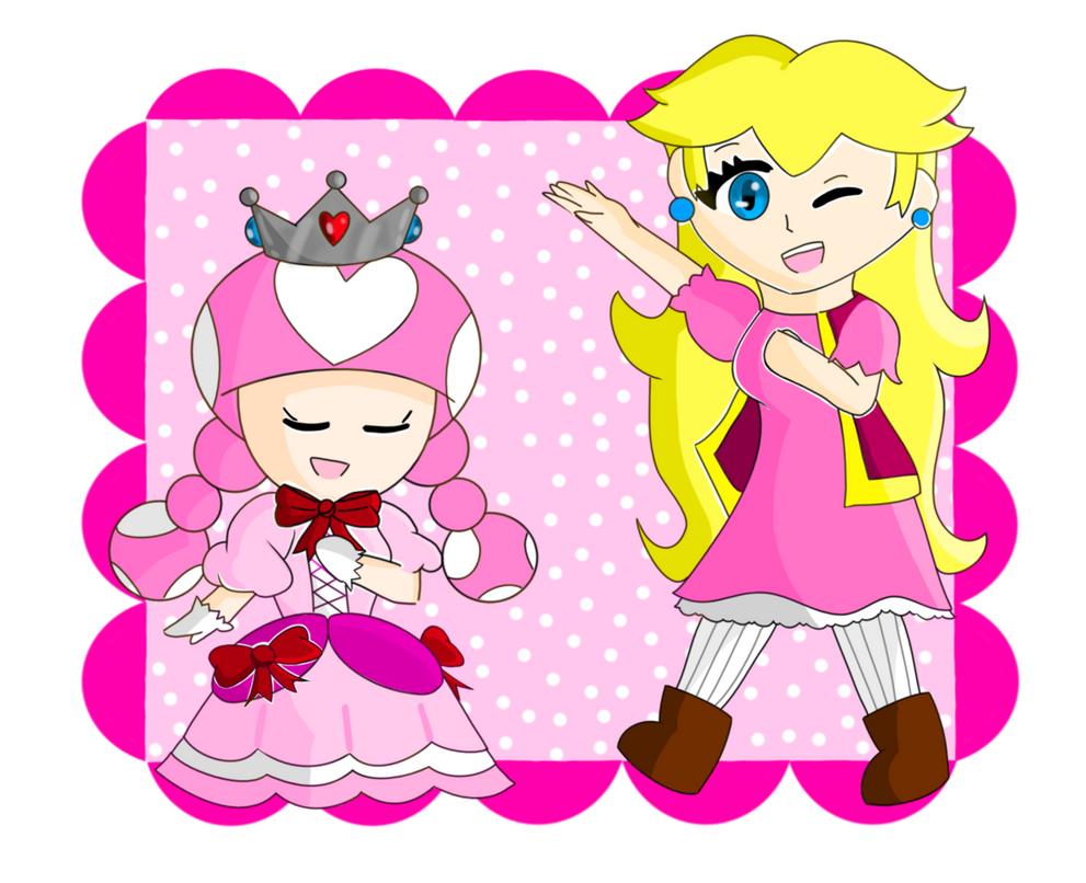 Princess Toadette and just Peach by MACARTIST1 on DeviantArt