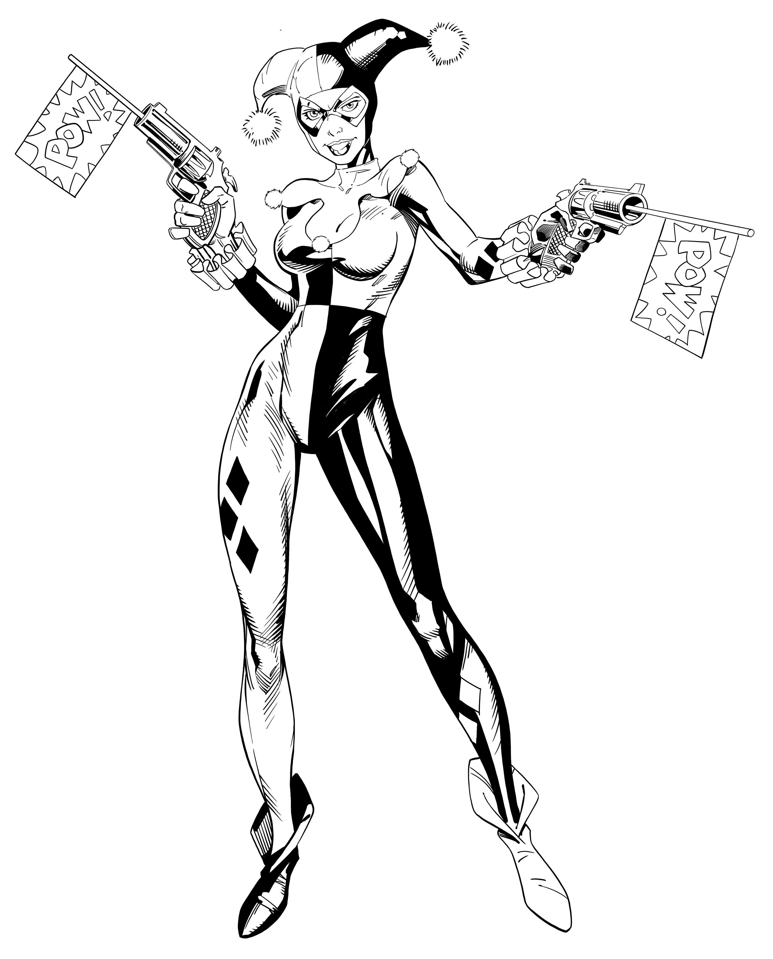 Harley Quinn DC Comics By Randygreen - INKS