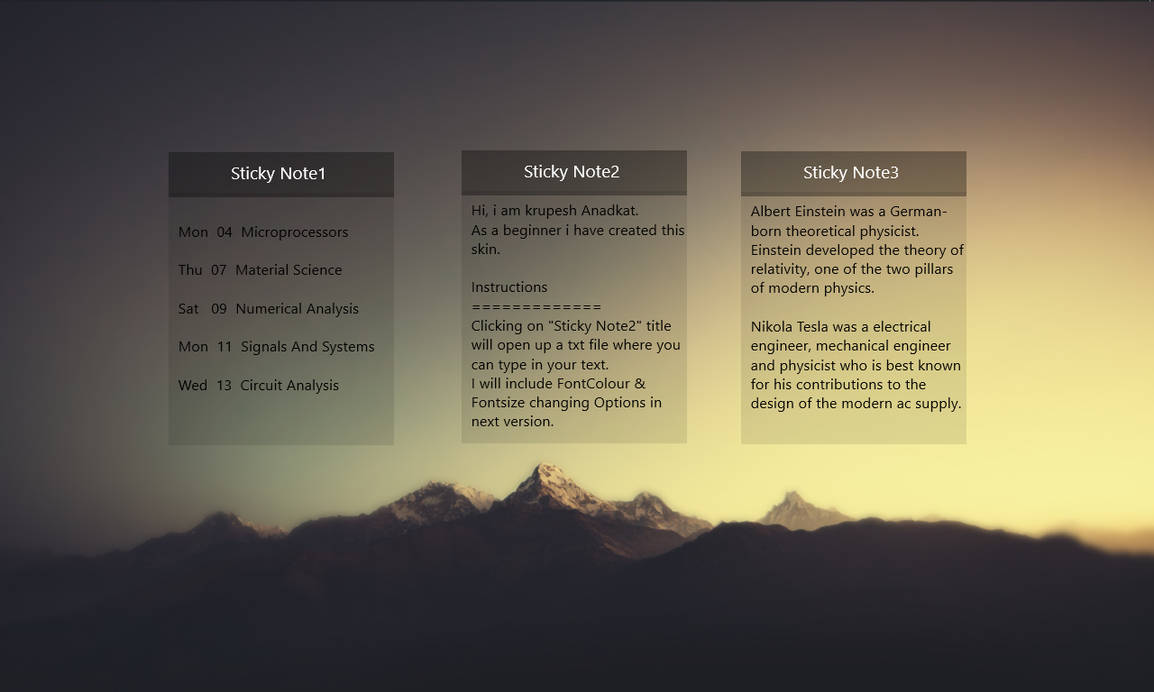 Sticky Notes rainmeter by KrupeshAnadkat on DeviantArt