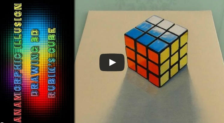 Anamorphic Illusion Drawing 3d Rubik S Cube By Ambr0 On Deviantart