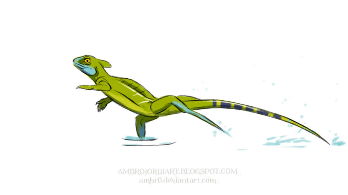 running lizard clipart