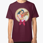 Blue Haired Elf And Her Galah Realistic Painting T-Shirt