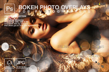 Bokeh overlay photoshop Sparkler Gold Digital