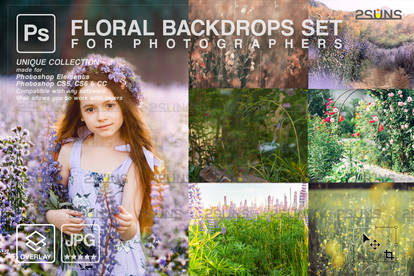 Floral Backdrop Photoshop overlay Easter digital