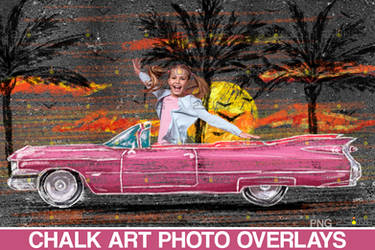 Old car chalk art overlay  photoshop overlay