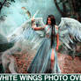 White digital angel wings photoshop overlay