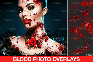 Blood splatter photo overlays Scary blood Red