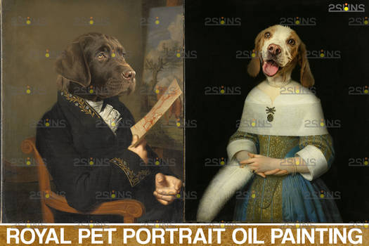 Royal Pet Portrait templates Digital pet art