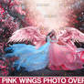 Pink rose wings photo overlays Digital angel