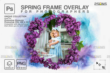 Flower frame spring clipart Photoshop overlay