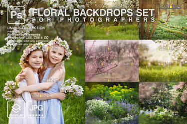 Floral backdrop Photoshop overlay Flower Digital