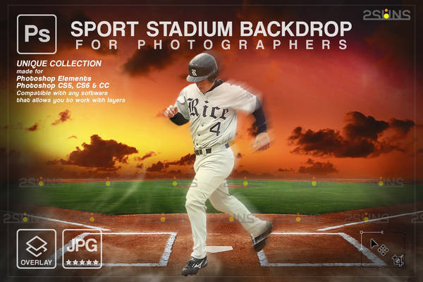 Digital Backdrop BASEBALL Sport Stadium Overlay