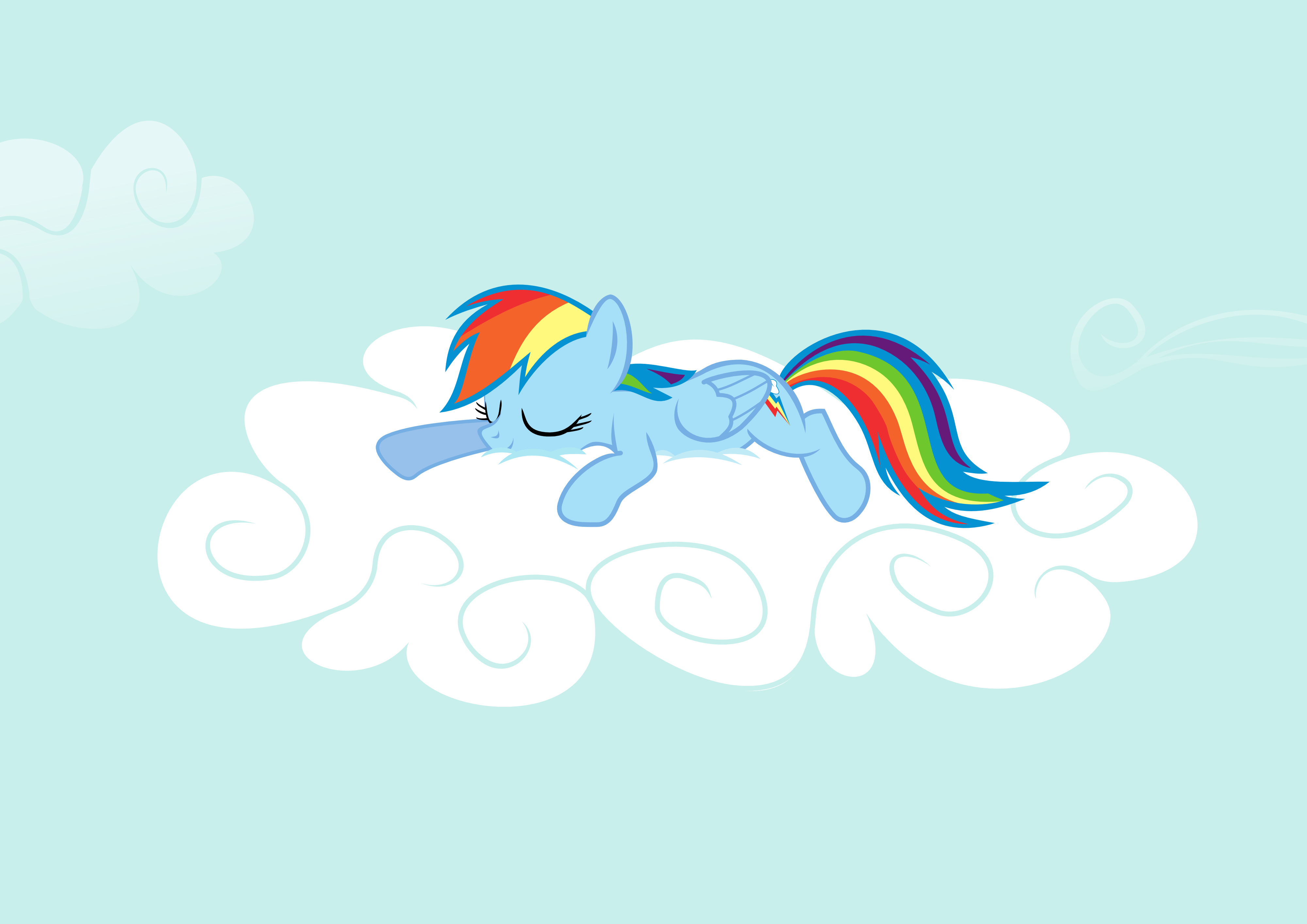 Rainbow Dash Sleeping On A Cloud