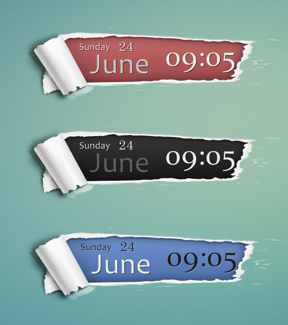 Ripped Paper Date/Time Skin by bblake on DeviantArt